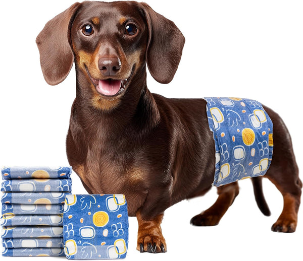 MICOOYO Male Dog Diapers, Disposable Male Dog Wraps with Wetness Indicator, Super