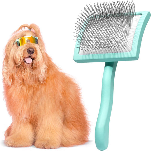 Brodie Dog Brush - Slicker Brush for Shedding and Grooming, Best for Long Haired Dogs and Pets