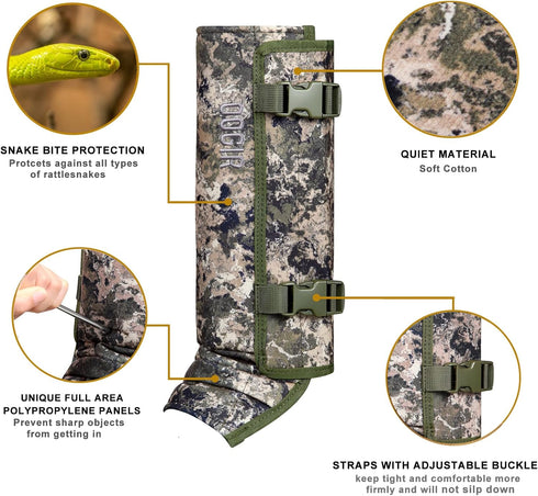 QOGIR Snake Gaiters for Hunting, Durable Leggings for Men & Women, Snake Bite Protection