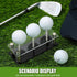 Realspring Acrylic Metal Golf Ball Display Case Golf Ball Holder with Black Base Golf Ball Stand Display Box for Golf