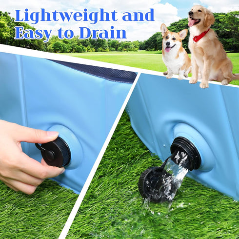 Swimming 55 12 Eooqi Foldable Dog Pool, Portable Pet Bath Tub and Kiddie Pool, Collapsible Bathtub for Puppies, Small