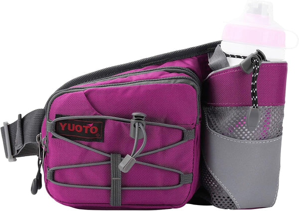 Waist Pack with Water Bottle Holder - Hydration Belt for Running Walking Hiking Fanny Pack