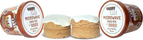Cuppy Cake Microwave Cake in a Cup for Dogs, Just Add Water and Microwave, Peanut Butter Flavor 2 pack