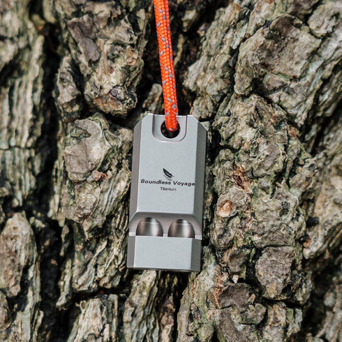 iBasingo 1 Pack Titanium Emergency Whistle, Loud Survival Safety Gear with Lanyard for Outdoor Hiking, Coaches, Training