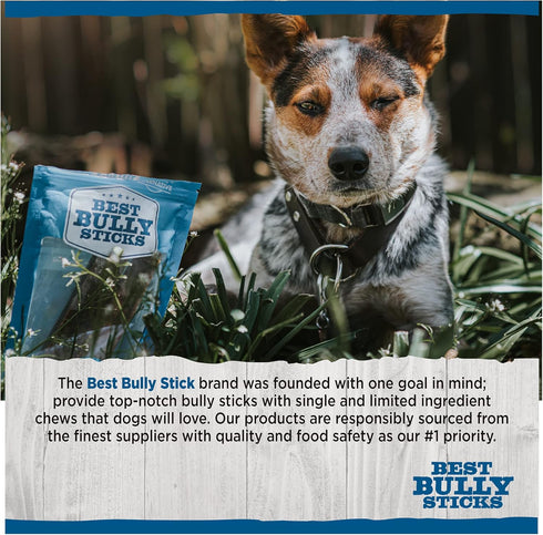 Best Bully Sticks Roll Ups, All-Natural Peanut Butter Flavor Dog Chew, 7 Inch, 4-Pack for Small Breeds