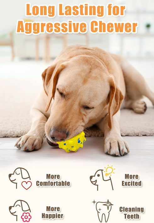 Upgrade Dog Balls for Aggressive Chewers - Indestructible Tennis Balls, Durable Bouncy Fetch Toys, Lightweight Floating