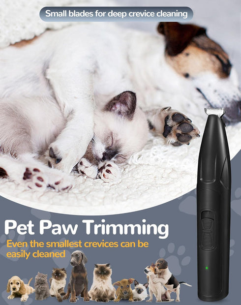 Dog Clippers for Grooming, 2 Speed Low Noise Cordless Trimmer for Small Pets, Rechargeable Hair Clippers (Black)