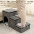 Fhiny 3-Step Dog Stairs with Storage, Non-Slip Foldable Pet Steps for Small Dogs, Grey, Holds up to 160 lbs