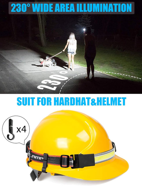 LED Headlamp Flashlight, 1000 Lumens 230° Broadbeam USB Rechargeable Head Lamp for Camping and Hiking