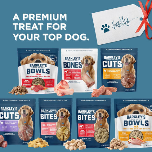 16 Oz Barkleys Bowls, Freeze-Dried Raw Beef Dog Food, Fresh Whole Food Ingredients with Farm-Raised Beef, Grain Free