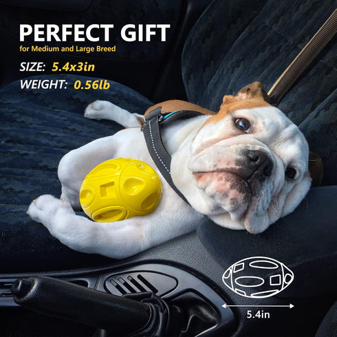 Squeaky Dog Toys for Aggressive Chewers: Rubber Puppy Chew Ball with Squeaker, Durable for Medium and Large Breeds