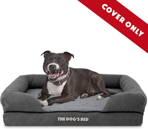 Replacement Outer Cover ONLY for The Dog's Bed, Washable Plush Fabric, Medium Size, Grey Plush