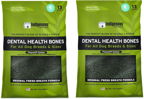 Indigenous Dental Health Bones Original Fresh Breath Flavor, 17 ounces (Pack of 2)