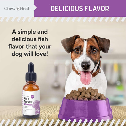Milk Thistle for Dogs, 2 oz Liquid Supplement for Liver Support with Wild Alaskan Salmon Oil and Moringa Oil