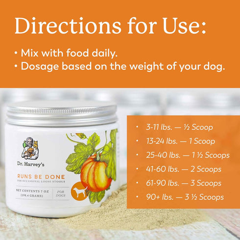 Dr. Harvey's Runs Be Done - Anti-Diarrheal Digestive Tract Supplement for Dogs (7 Ounces)