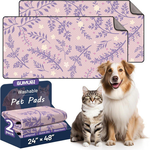 Washable Dog Pee Pads - Absorbent Reusable Puppy Training Pads, Waterproof Leak