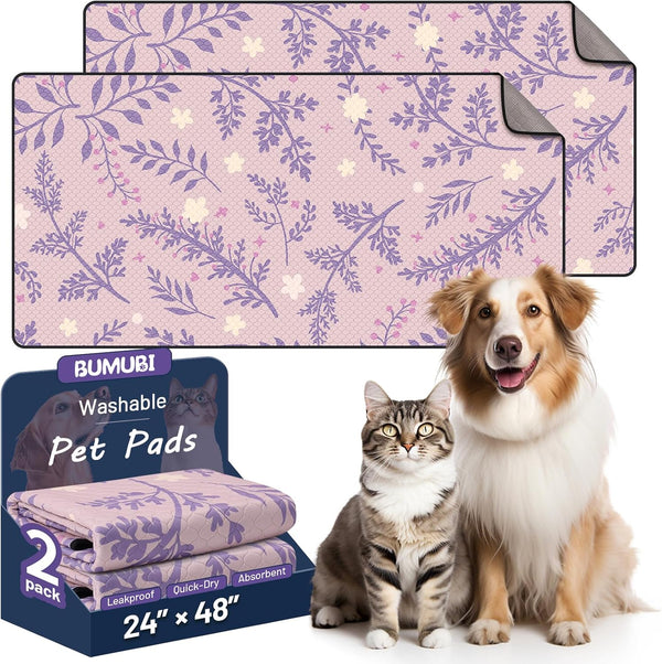 Washable Dog Pee Pads - Absorbent Reusable Puppy Training Pads, Waterproof Leak