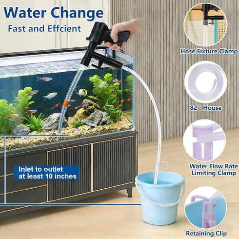 Fish Tank Cleaner Kit, Gravel Vacuum for Aquarium, Fish Tank Aquarium Vacuum Gravel Cleaner, Aquarium Siphon