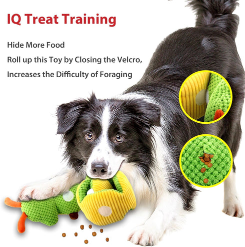 Gigwi Interactive Dog Puzzle Toys, Squeaky Treat Dispensing Toys for Small Medium Large Dogs, Plush Puppy Chew