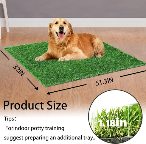 SSRIVER (51.3x32 Inch(Pack 1)) Artificial Grass for Dogs Pee Tray Fake Grass Mat for Professional Puppy Potty Trainer