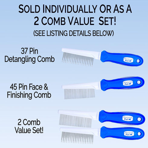 Dog Comb Set for Detangling and Grooming, Suitable for Dogs, Cats, and Small Animals
