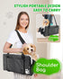12lbs Center Console Dog Car Seat for Small Dogs, Soft Plush Car Bag for Dogs, Leather Portable Pet Cars Booster Seats