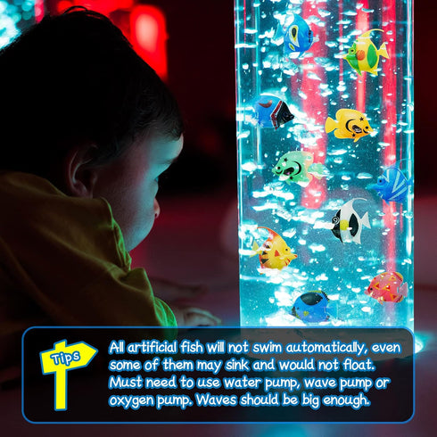 Weewooday 20 Pieces Artificial Moving Fishes - Plastic Floating Fish Ornament Aquarium Decorations for Fish Tank