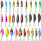 Fishing Spoons Lures Kit, 30pcs Hard Metal Colorful Spinner Baits for Bass Salmon Pike Walleye