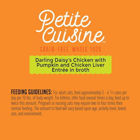 PETITE CUISINE Darling Daisy's Wet Cat Food, Chicken with Pumpkin & Chicken Liver, 2.8 oz Cans (24 Count)