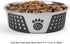 PetRageous 13099 Fiji Stainless Steel Dog Bowl, Non-Slip, Dishwasher-Safe, 6.5-Cup Capacity, Light Grey and Black