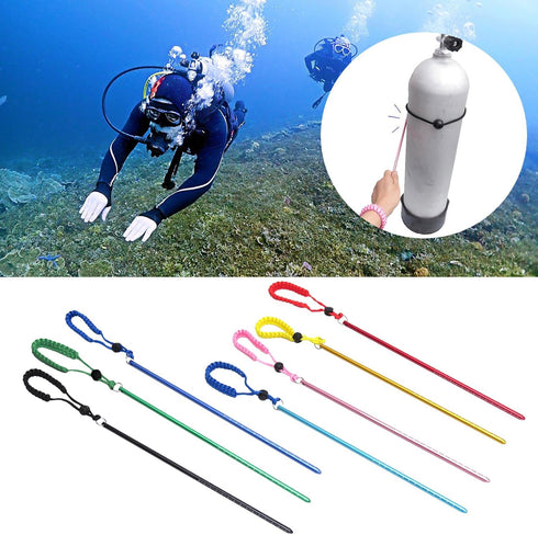 ZHORCIN Diving Stick, Aluminium Alloy Lobster Tickle Stick Pointer Rod with Measurement, Adjustable Lanyard and Bolt