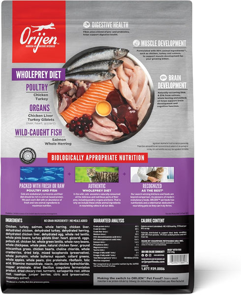 ORIJEN Dry Kitten Food, Grain Free with WholePrey Ingredients, 4lb