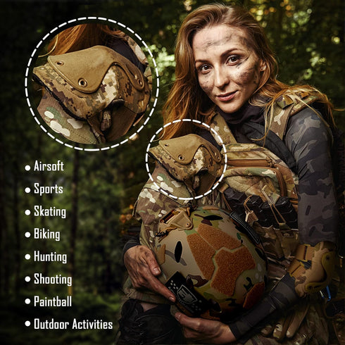 Professional Tactical Combat Knee and Elbow Protective Pads Set, Advanced Gear for Airsoft, Paintball, Hunting, ACU