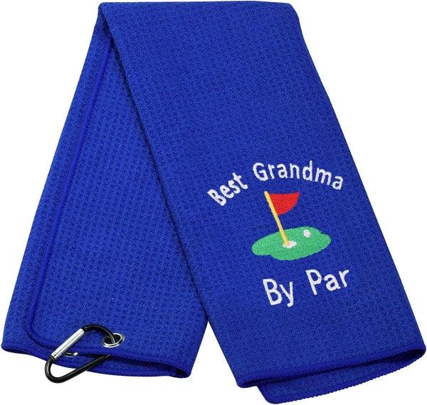 JXGZSO Grandma Golf Towel, Embroidered Gift for Best Grandma by Par Golf Towel
