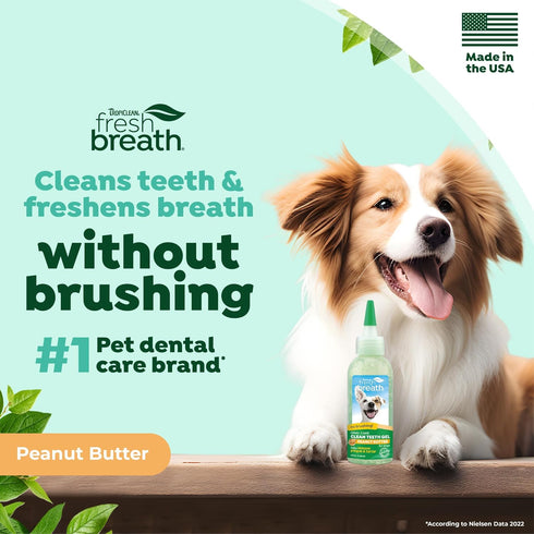 4oz. TropiClean Fresh Breath Dog Toothpaste for Teeth Cleaning, Breath Freshener, Easy Plaque & Tartar Remover Gel, No
