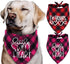 Pack of 2 Dog Bandana, Valentines Day Reversible Buffalo Plaid Triangle Bibs Pet Scarf