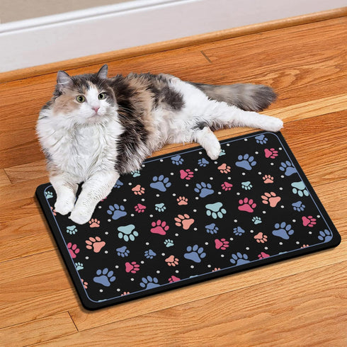 Dog Mat for Food and Water, Absorbent 20x12in Quick Dry Dog Water Bowl Mat
