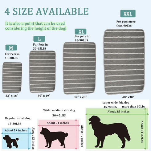 Breathable Dog Crate Mat, 3D Air Mesh Pet Pad with Anti-Slip Bottom, Machine Washable, Silver Grey (30x19)