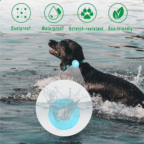 Airtag Holder for Dog Collar - Cibaabo Silicone Air Tag Case Cover for 0.8-1.2inch Cat Pet Collar