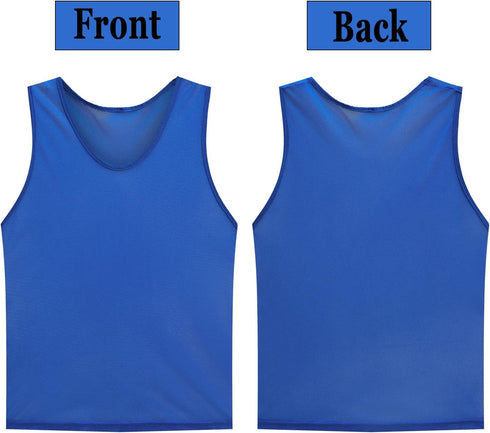 12 Pack Scrimmage Vest/Team Training Jerseys/Sports Pinnies/Practice Jerseys/Soccer Bibs with Carry Bag