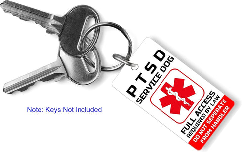 Just 4 Paws PVC PTSD Service Dogs Key or Collar Tag for ADA PTSD Service Animals (PT21)