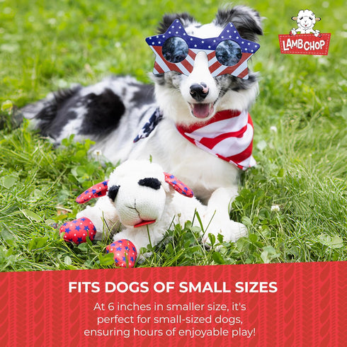 Multipet Lamb Chop Dog Plush Toy w/ Santa Hat, Extra Soft Plush, 6” Cream, Squeaky Toy for All Dogs