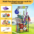 NuoyuanShen 3 Sports Equipment Organizer, Small Garage Ball Storage Rack with Elastic Straps and Hooks, Garage