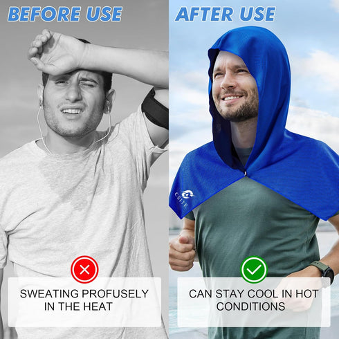 50 CSITE Cooling Hoodie Towels, Instant Cooling Towels for Neck and Face, UPF Sun Protection, Ice Towel for Hot