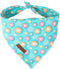 Summer Dog Bandana, Unique Style Paws Blue Sunflower Dog Bandanas, Flower Puppy