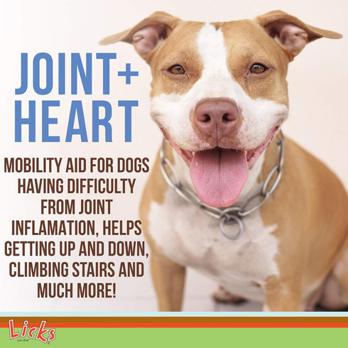Licks Pill-Free Dog Joint and Heart Supplement - Glucosamine & Omega 3 Fish Oil - 30 Use