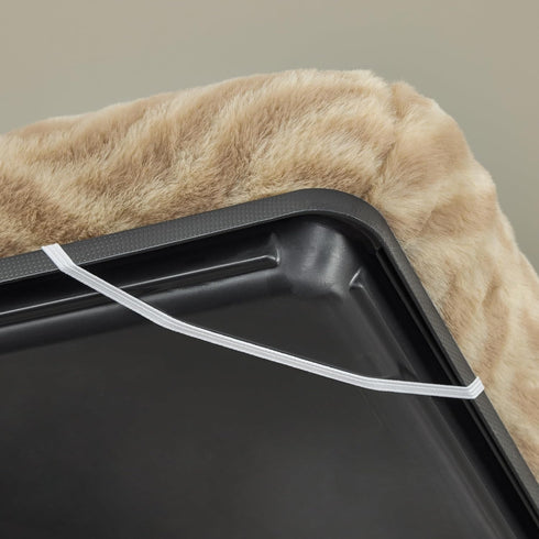 MidWest Homes For Pets QuiteTime Deluxe Wave Bolster Bed 18" for Tiny Dogs, Tan, Easily Machine Wash and Dry