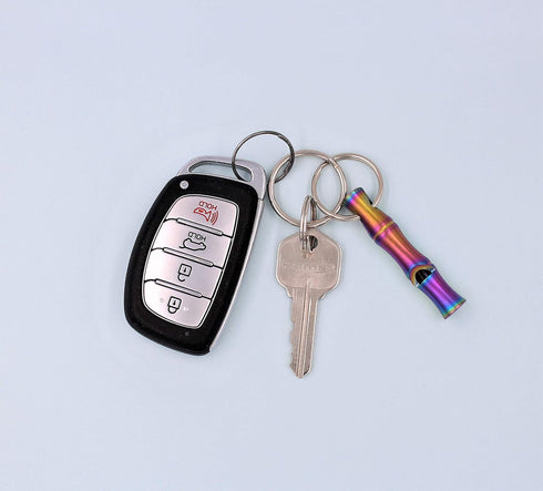 Real Sic Steel Emergency Whistle Keychain, Loud Portable Safety for Survival, Hiking, Camping