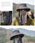 Sun Hat for Men Women - Summer UV Protection Wide Brim Fishing Hat with Face Cover & Neck for Hiking