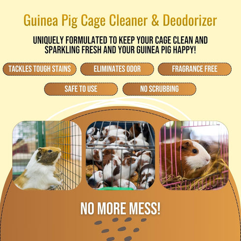 Riverside Essentials 32oz Guinea Pig Cage Cleaner & Deodorizer Spray - Safe & Effective Odor Eliminator for Small